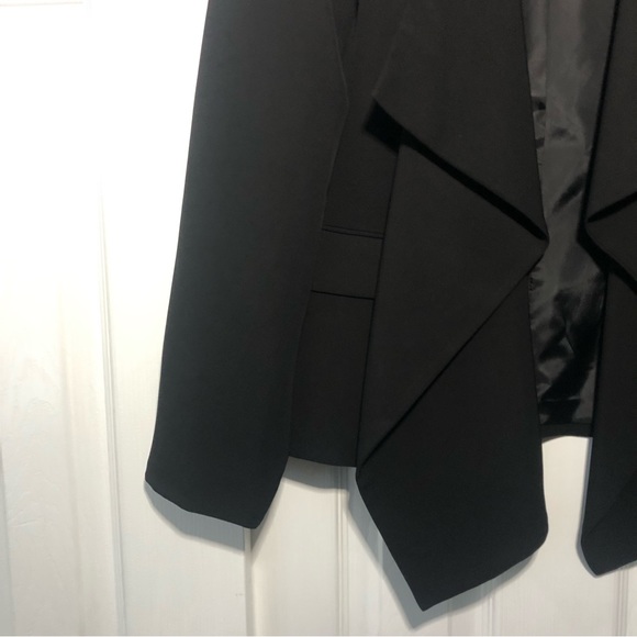 Karl Lagerfeld Open Front Waterfall Blazer Black 14 - Picture 3 of 7